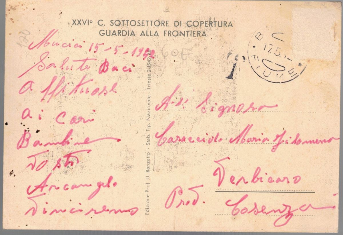 Cartolina Originale Oltre la Meta Castua 11.04.1941
