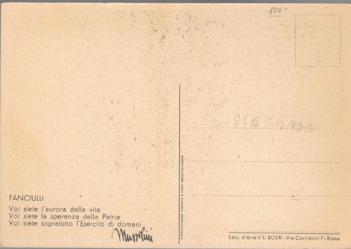 Rara cartolina originale Fanciulli