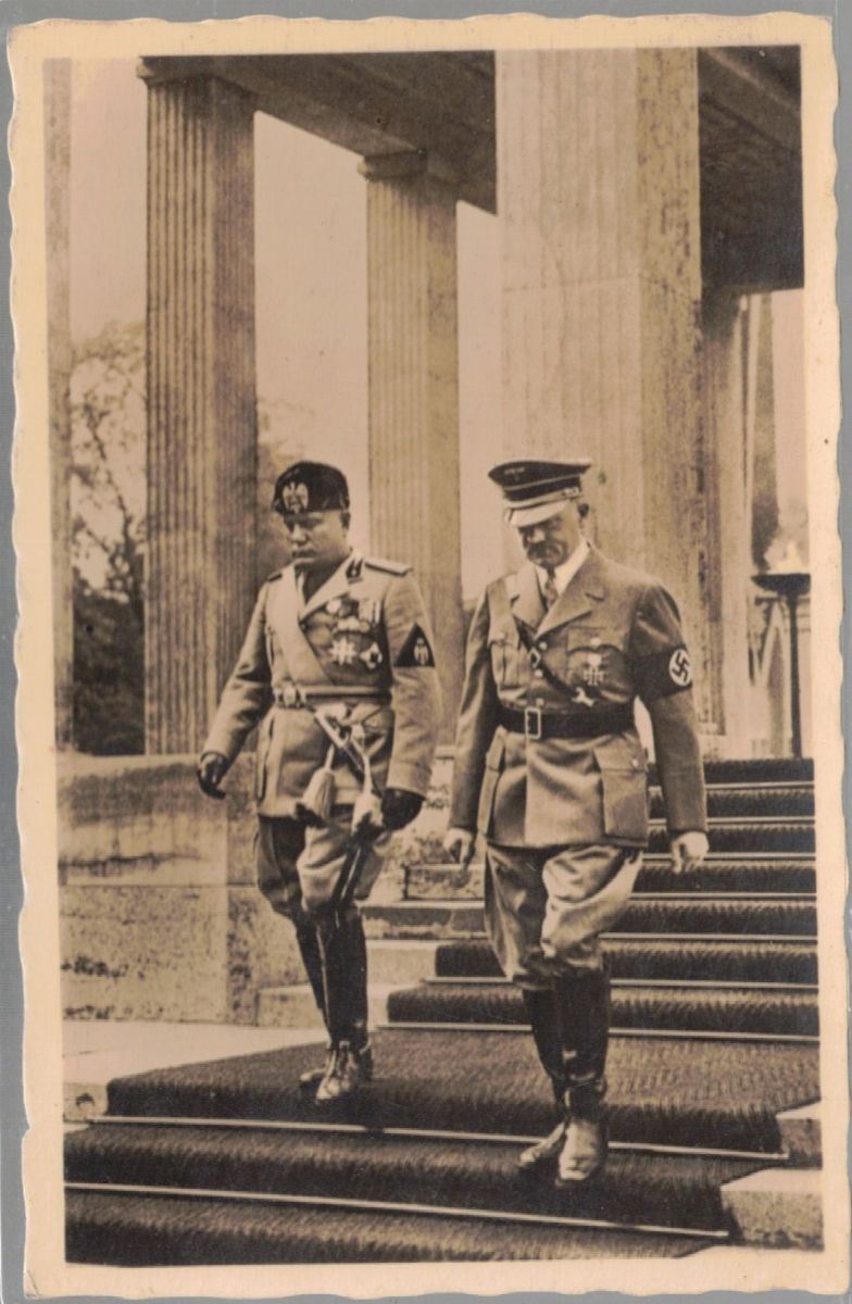 Cartolina Fotografica Originale Mussolini e Hitler