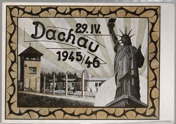 Dachau memorial postcard 29 IV 1945-46