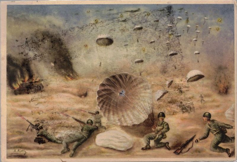 Cartolina originale militare corpo paracadutisti