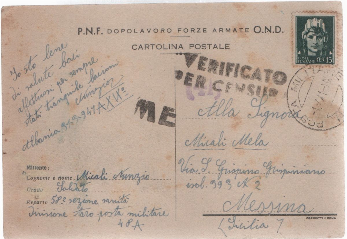 Cartolina Pnf Propaganda Fascista