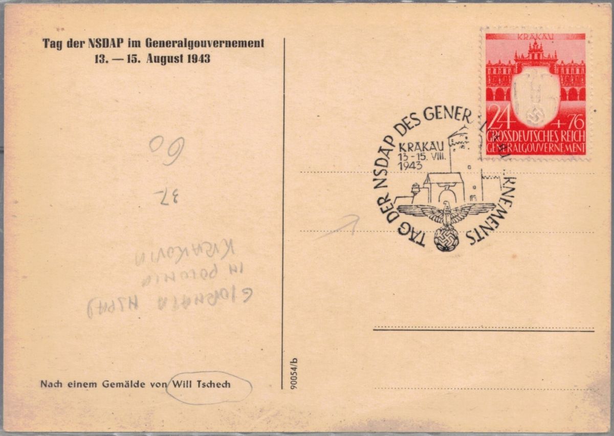 Cartolina Originale Propaganda Nsdap, 13-15 Agosto 1943 Polonia