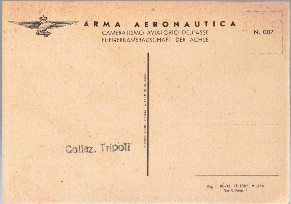 Cartolina Originale Rara Arma Aeronautica Cameratismo Aviatorio Dell'asse