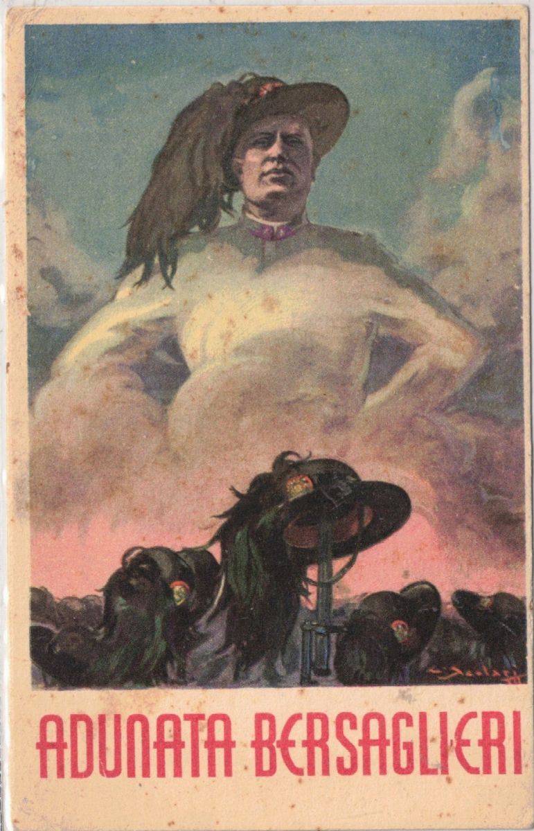 Cartolina originale associazione nazionale bersaglieri - comitato centrale Roma - adunata bersagl...