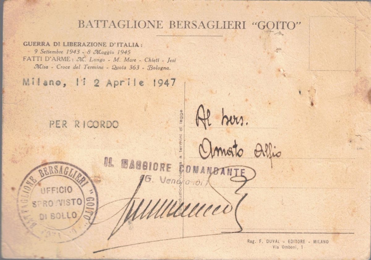 Cartolina Originale Guerra di Liberazione D'italia - da 9 Settembre 1943 a 8 Maggio 1945