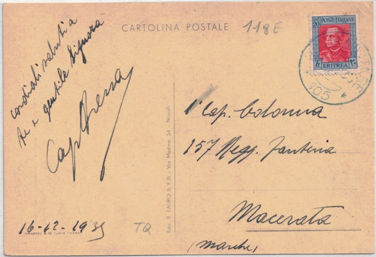 Rara Cartolina Anno XIV - a Noi Divisione CC:nn 1° Febbraio