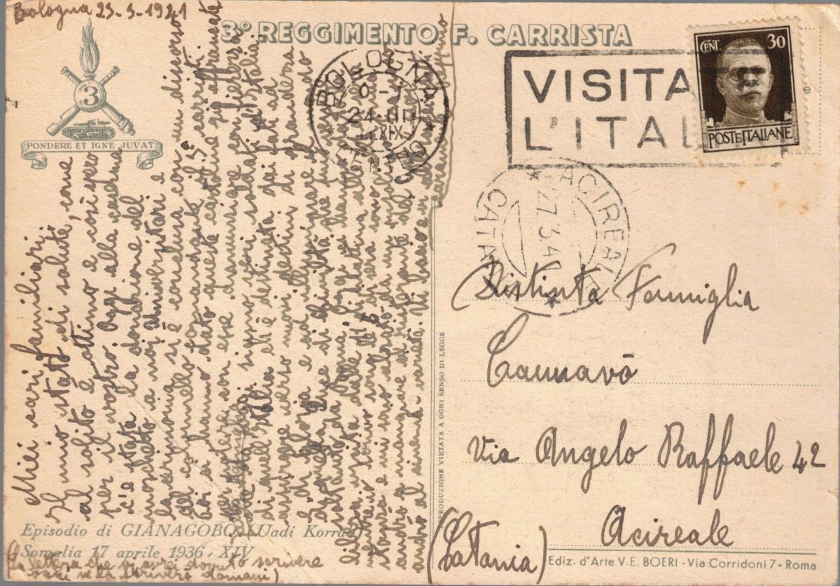 Cartolina Originale 3° Reggimento Carrista Episodio di Gianagobo Somalia 17-4-1936