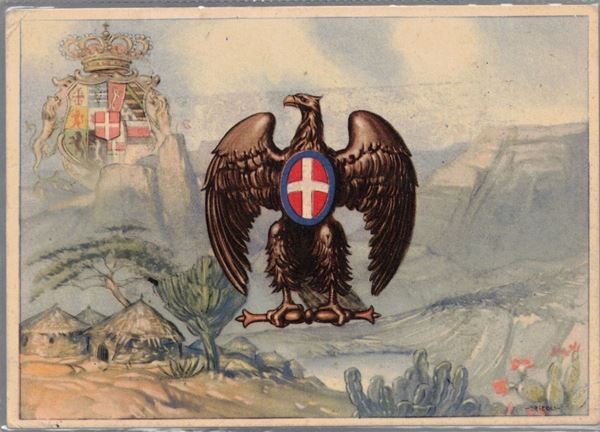 Original colonial postcard 11th Grenadier Regiment of Savoy