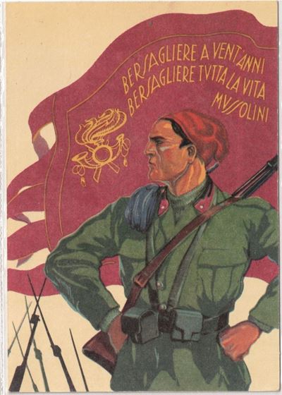 Cartolia Originale Bersagliere a Vent'anni Bersagliere Tutta la Vita 1935