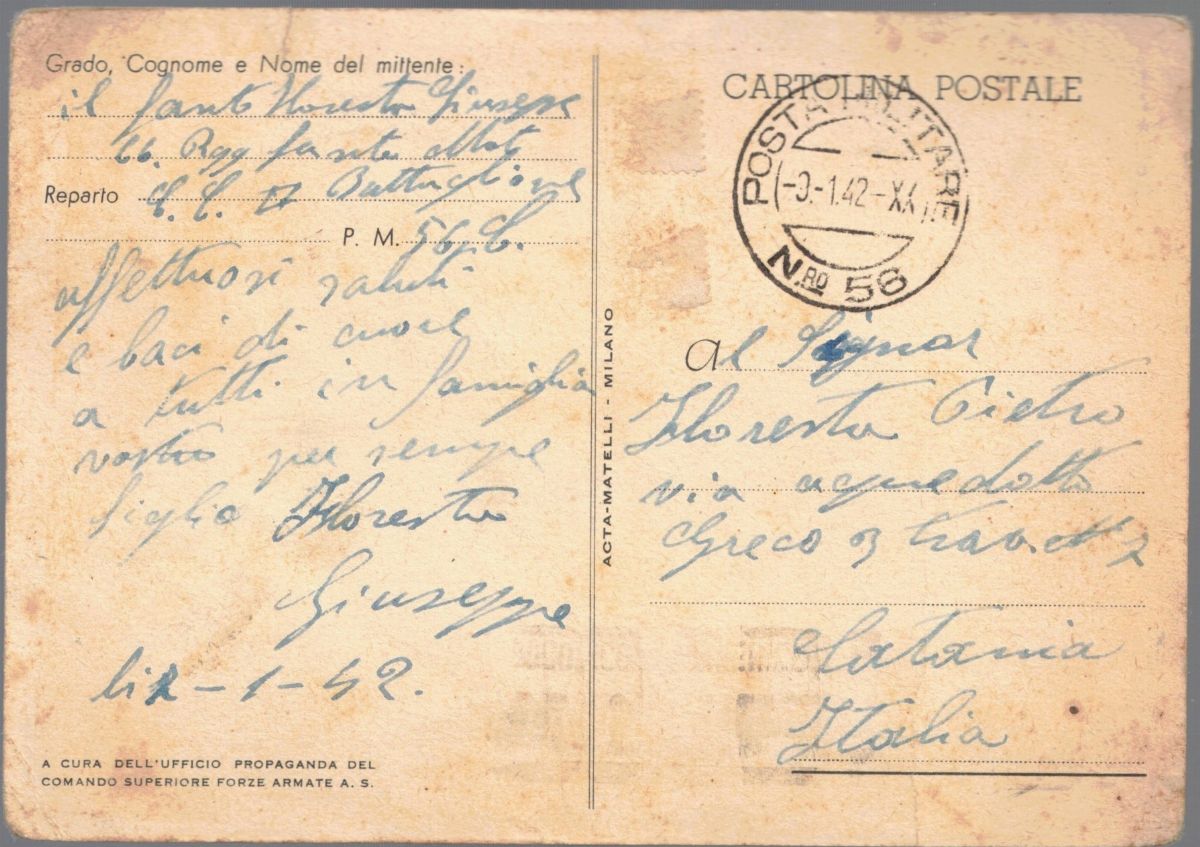 Cartolina originale propaganda fascista "I saccheggiatori di Bengasi saranno messi in ginocchio"