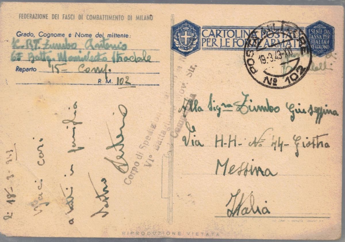 Cartolina originale propaganda antibolscevica seconda guerra mondiale per le forze armate