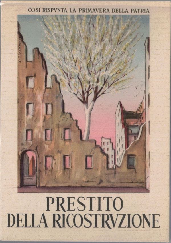 Cartolina originale prestito della ricostruzione
