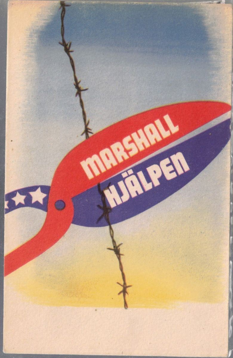 Cartolina originale post-guerra Piano Marshall 1949