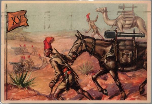 Cartolina originale XV gruppo artiglieria someggiata coloniale