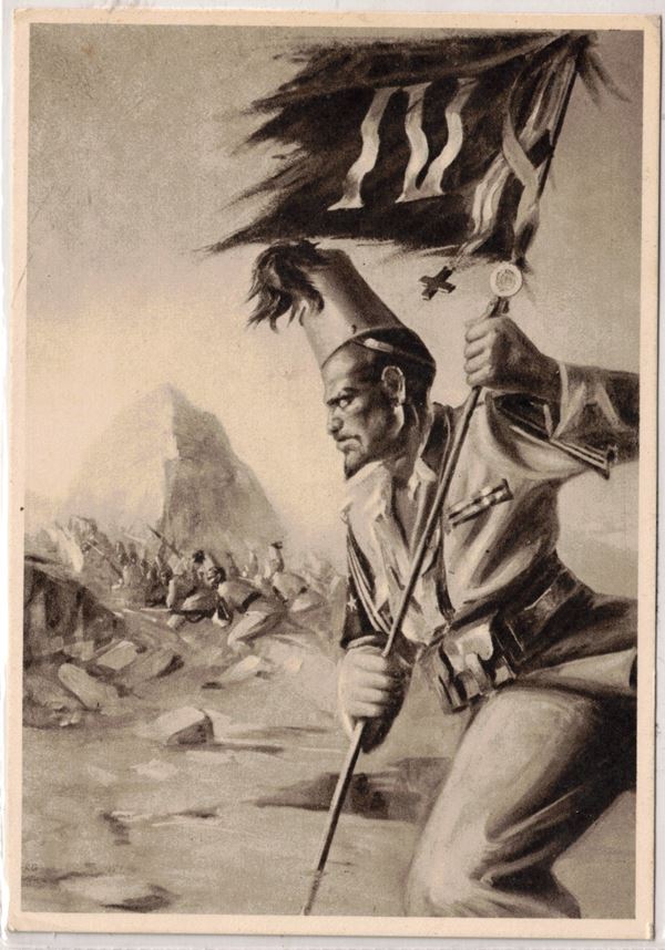 Rara cartolina originale coloniale IV battaglione coloniale Toselli