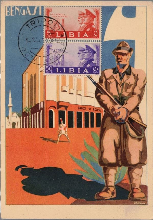 Original postcard Benghazi Libya