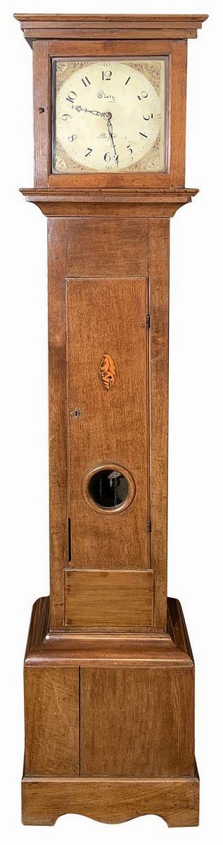 Orologio a pendolo da terra in legno, XIX secolo