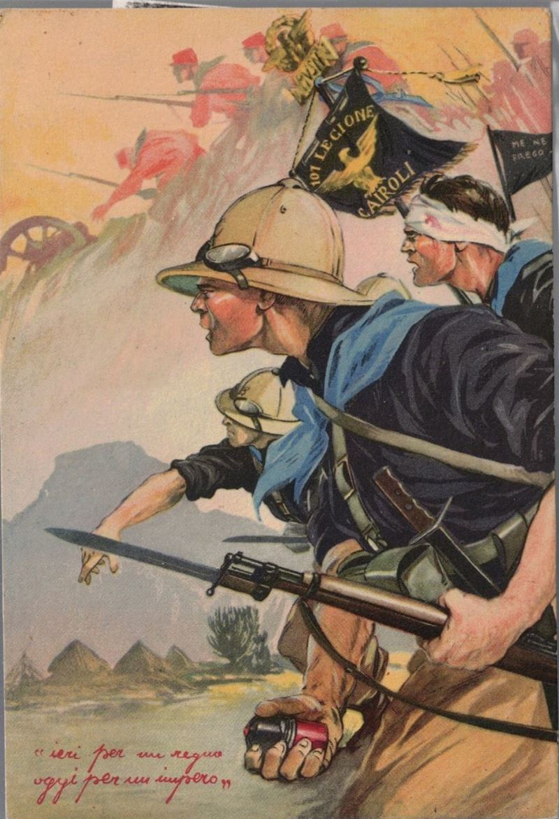 Cartolina originale coloniale 107 leggione "Cairoli"