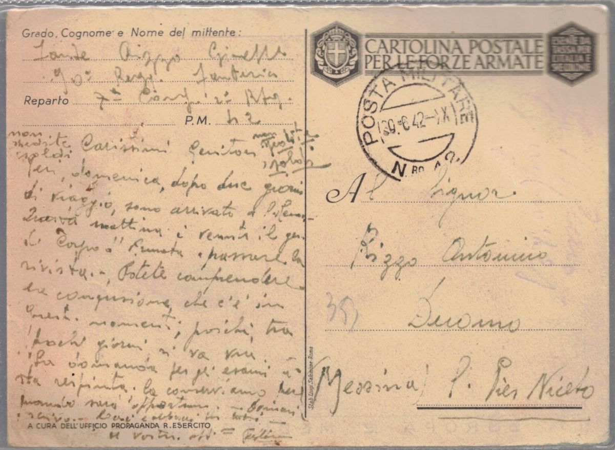 Cartolina Originale per le Forze Armate Europa e Mediterraneo