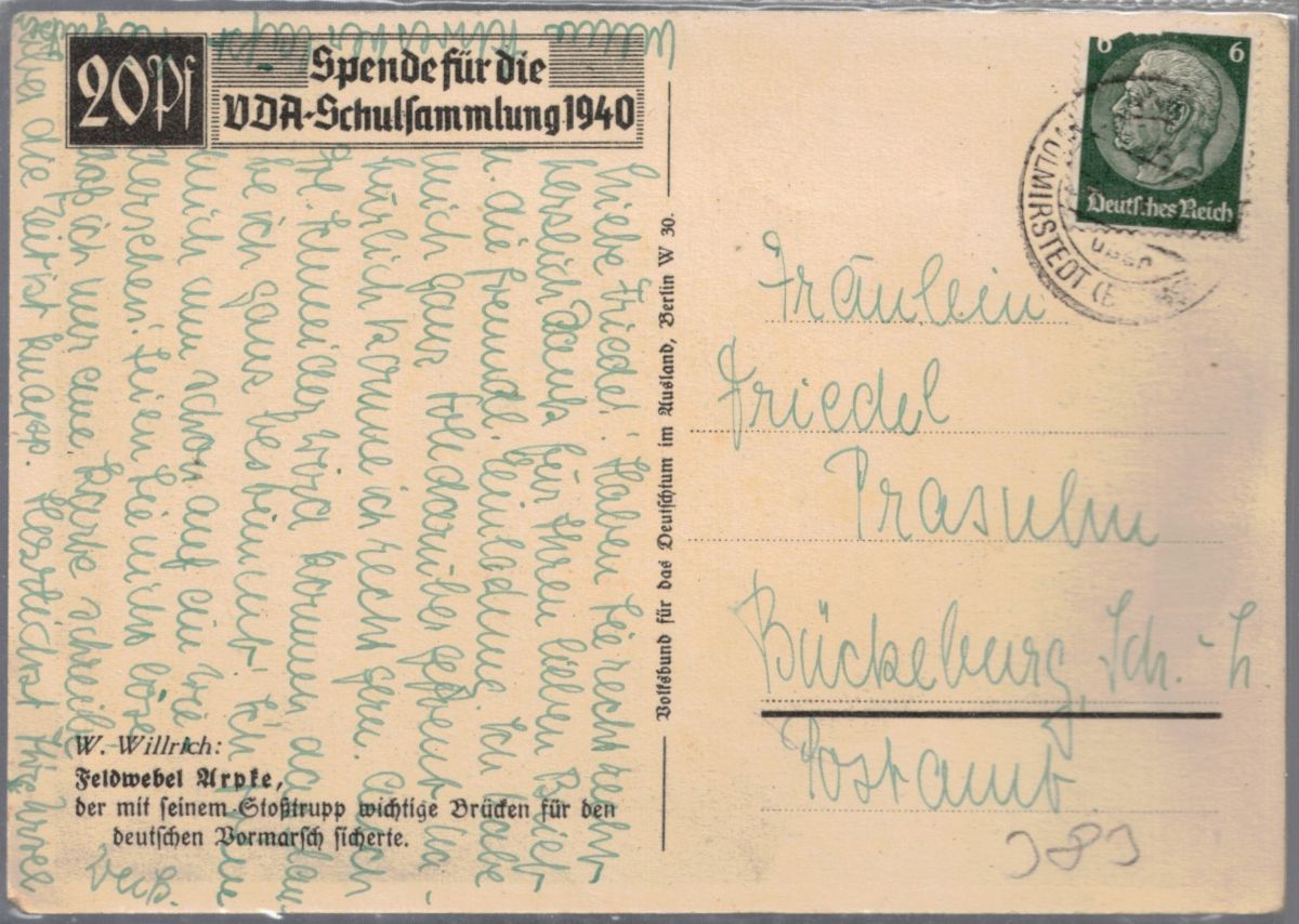 Cartolina originale militaria Feldwebel Arpke