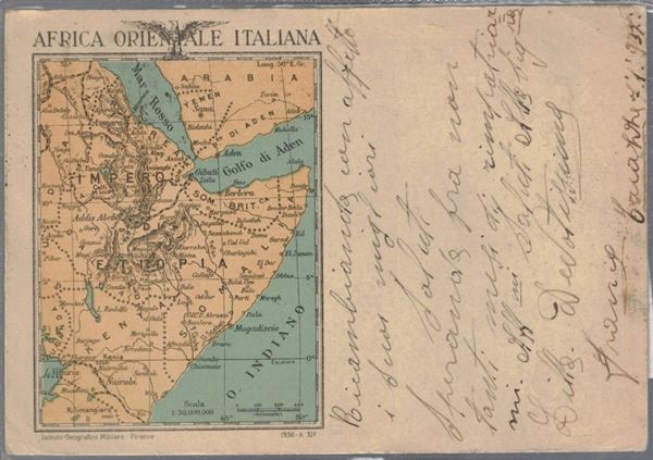 Original postcard for the Italian East African armed forces