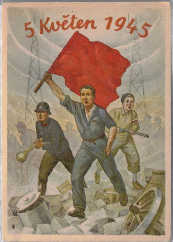 Original postcard May 5, 1945 - Liberated Czechoslovakia
