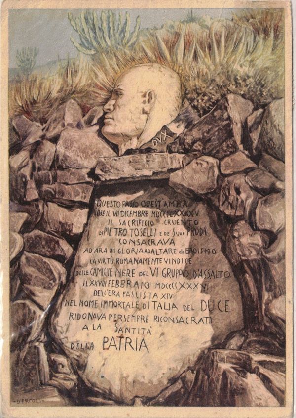 Cartolina originale VI gruppo battaglioni camicie nere d'assalto-Montagna