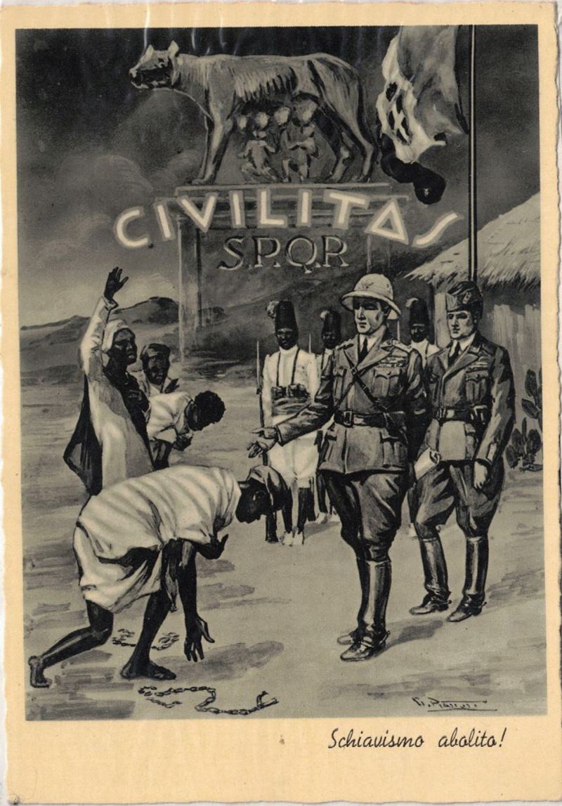 Cartolina Originale Coloniale Civilitas S.p.q.r Schiavismo Abolito