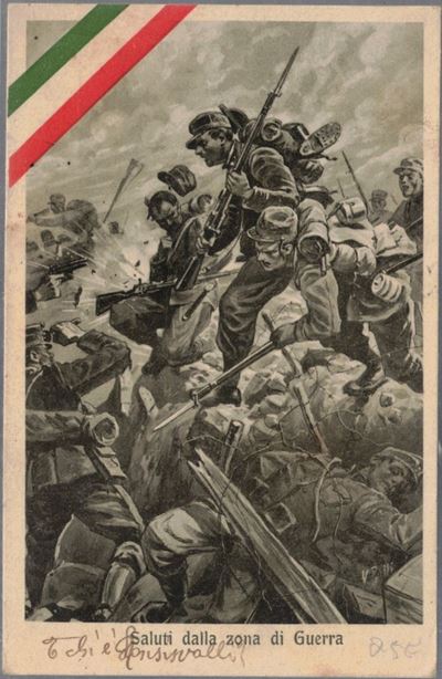 Cartolina Originale "saluti dalla Zona di Guerra 1915"