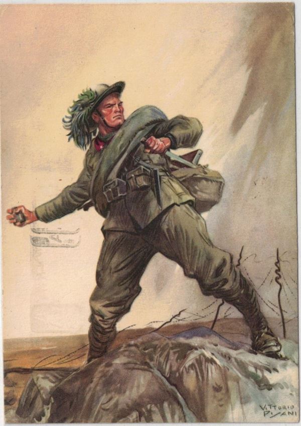 Original postcard 1st centenary of the Bersaglieri