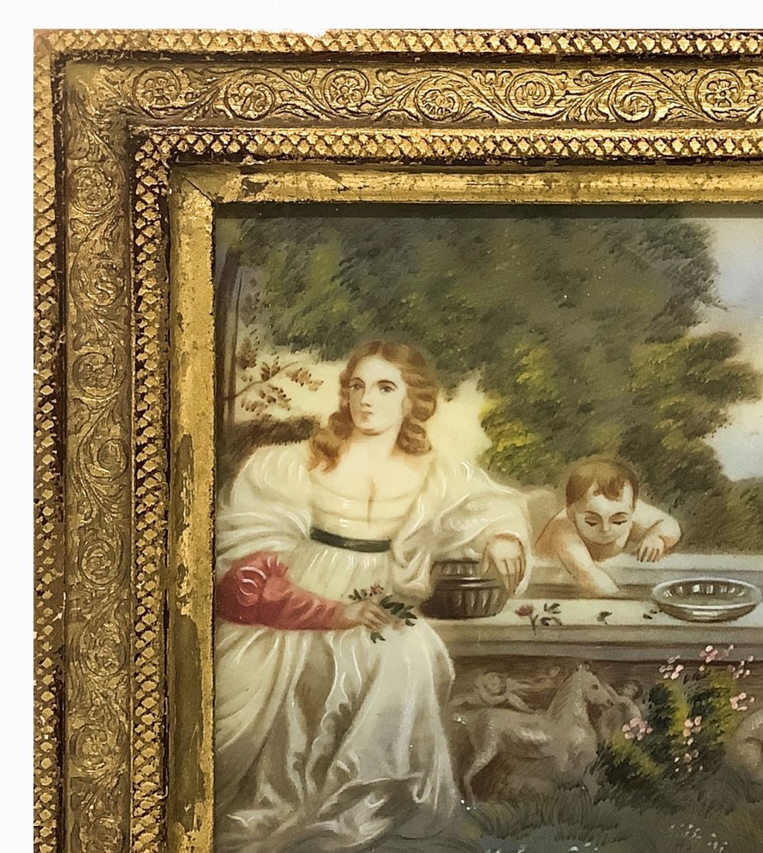 Miniatura raffigurante amore sacro e profano