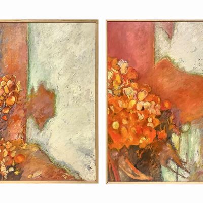 Dittico di Dipinti Intitolati "i Fiori di Bruna e la Loro Ombra"