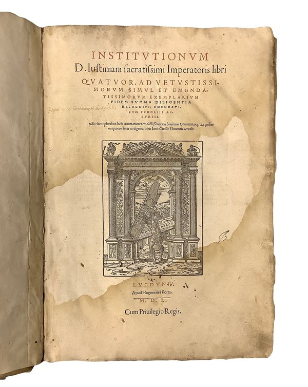 Hugues  de la Porte - Corpus Iuris Civilis, di Iustiniani Sacratissimi Imperatoris: Istitutionum