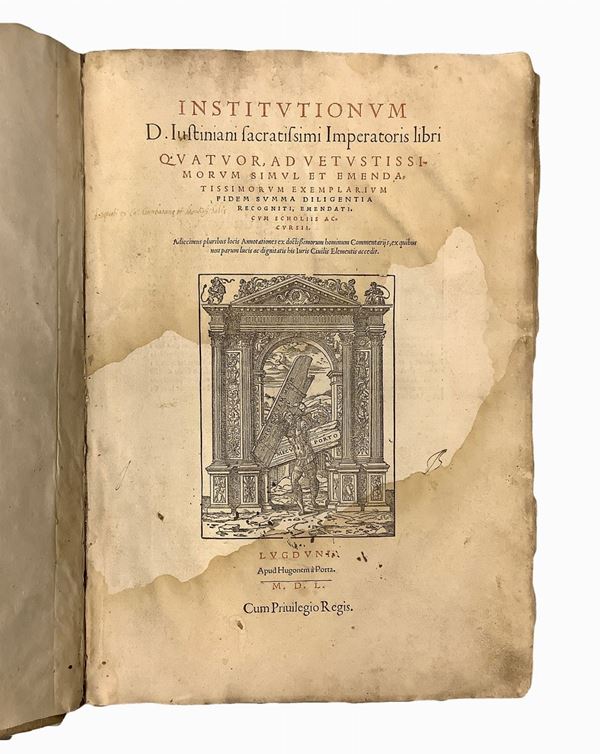 Hugues  de la Porte - Corpus Iuris Civilis, di Iustiniani Sacratissimi Imperatoris: Istitutionum
