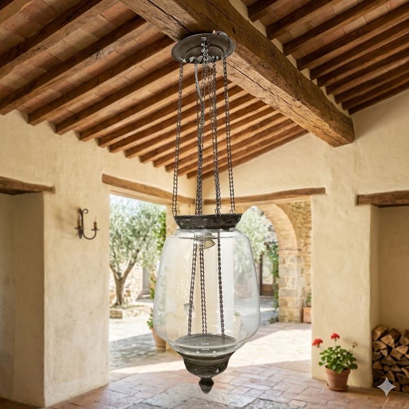 Lume in vetro e ottone