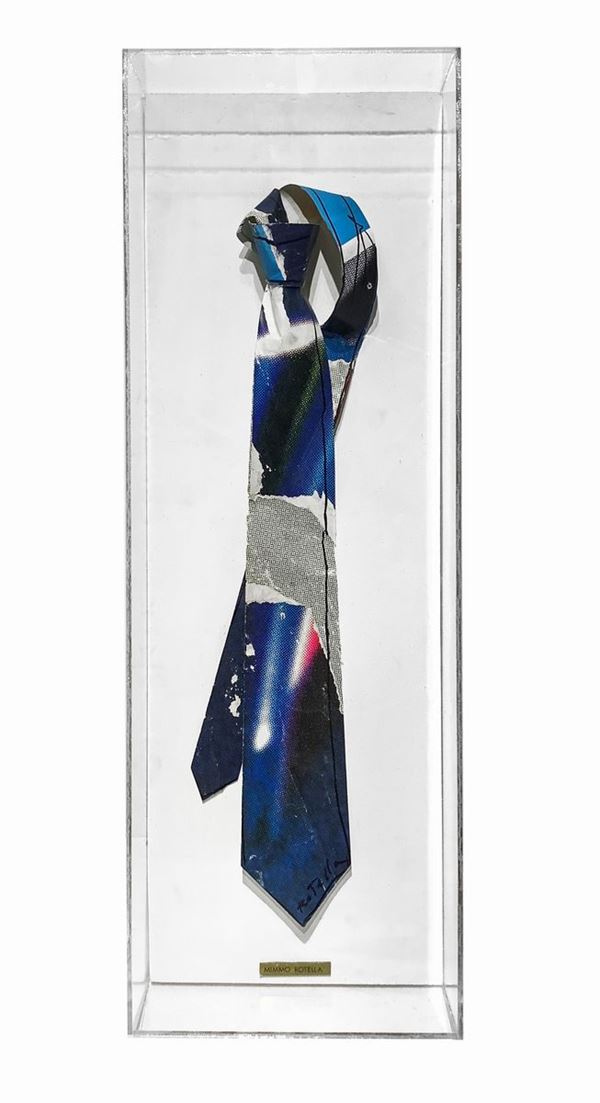 Mimmo Rotella - Tie in Plexiglas case