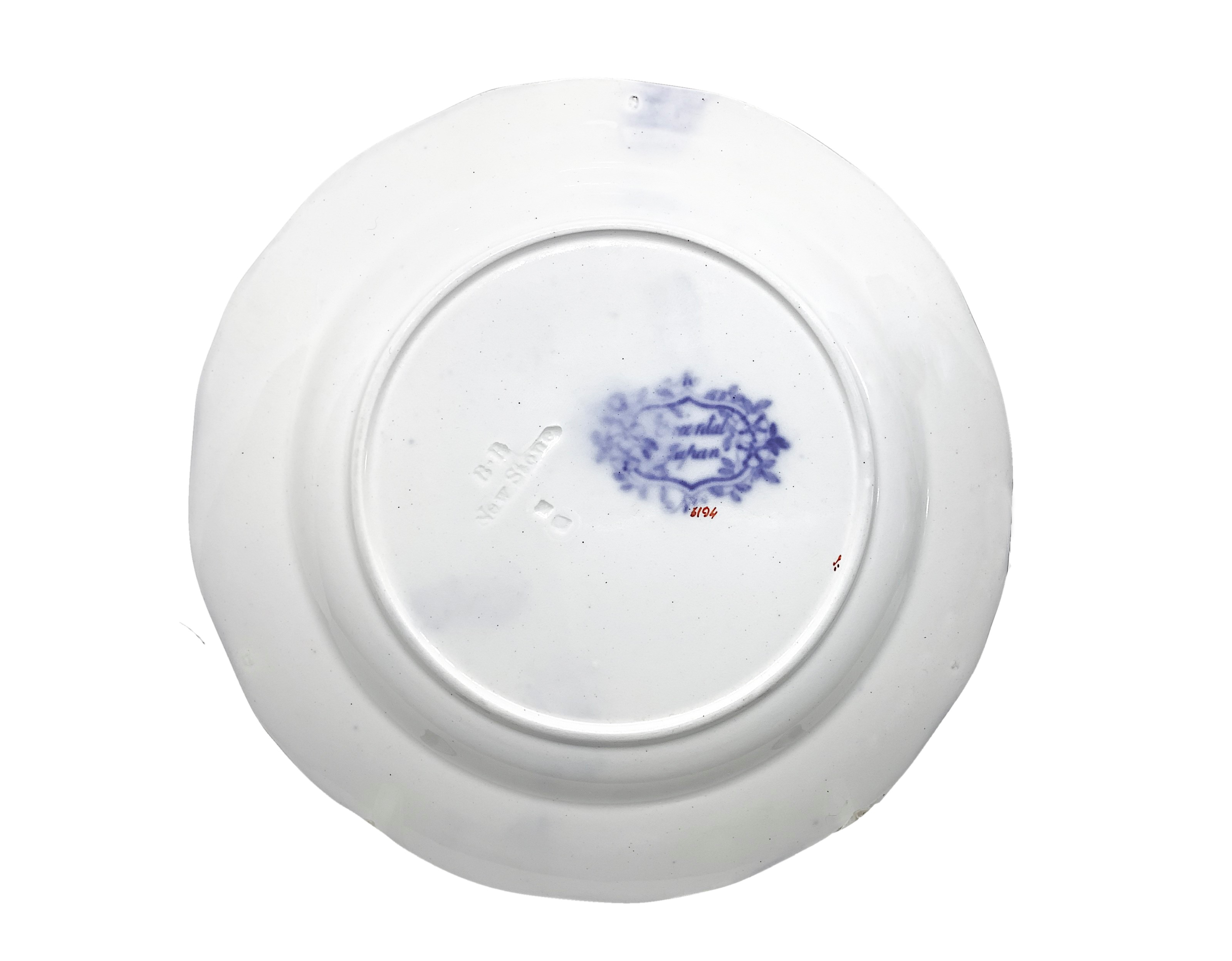 Tre Piatti Oriental Japan con Decorazioni Floreali Cinesi in Blu e Marrone su Sfondo Bianco