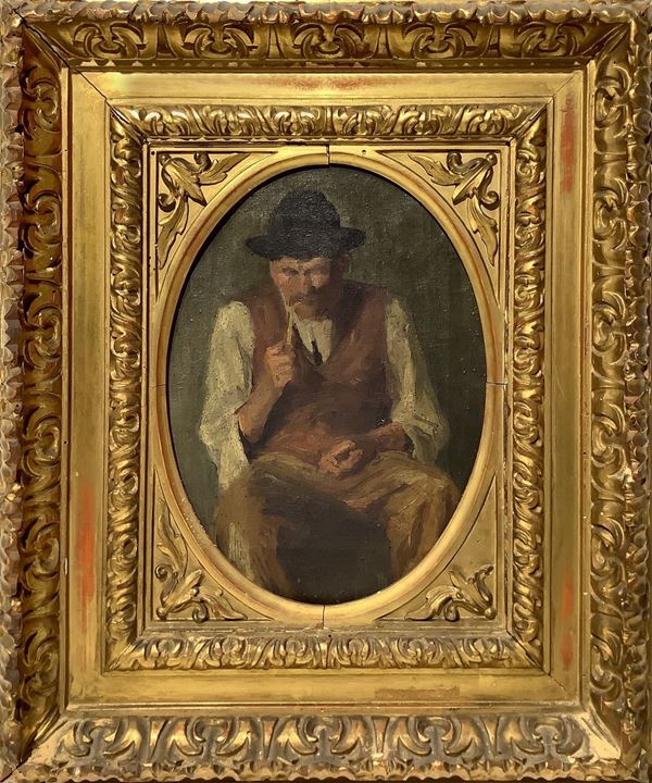 Uomo con cappello e pipa