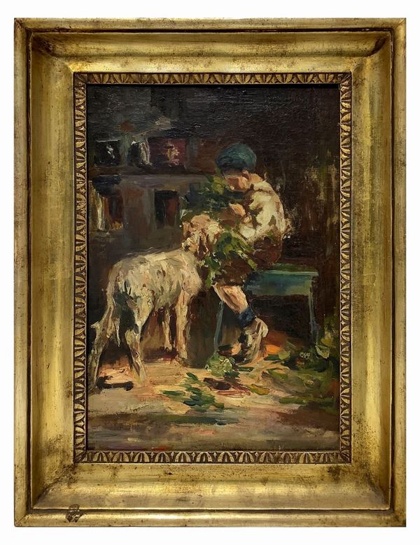 Child with sheep