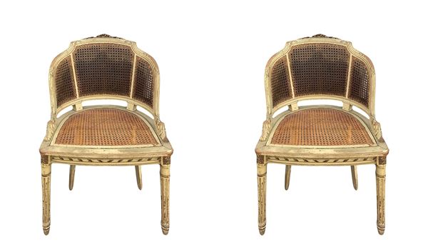 Pair of lacquered armchairs