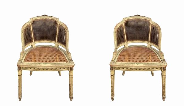 Pair of lacquered armchairs