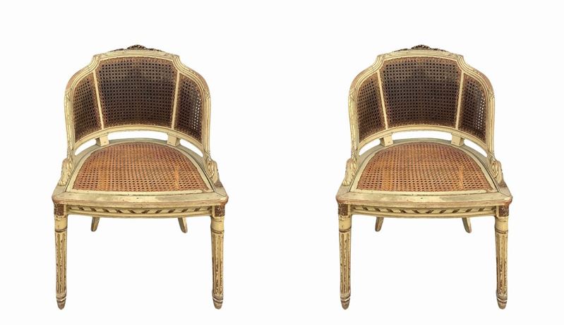 Coppia di Poltroncine Laccate