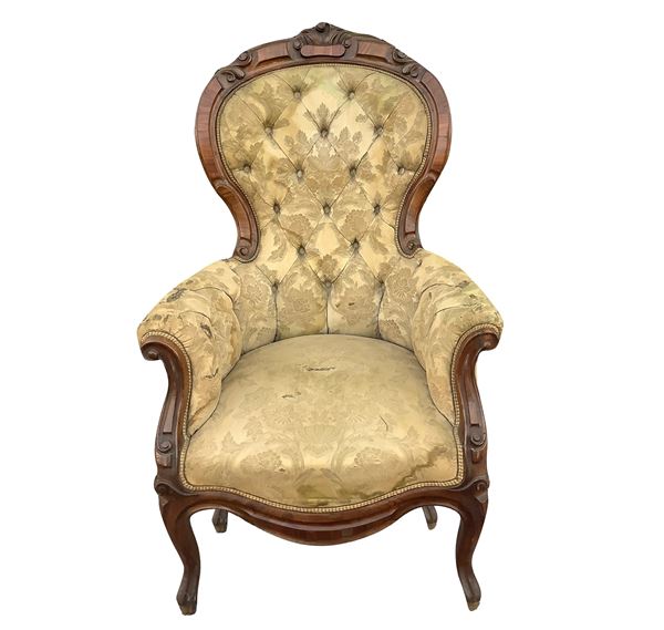 Louis Philippe armchair in walnut wood