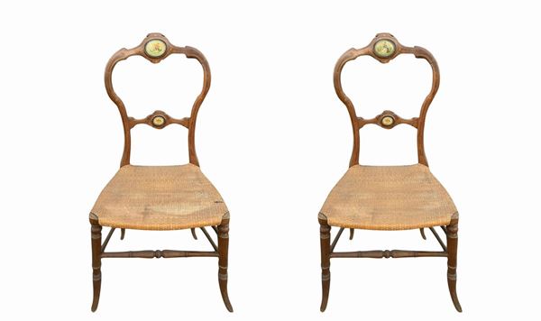 Pair of wooden chairs