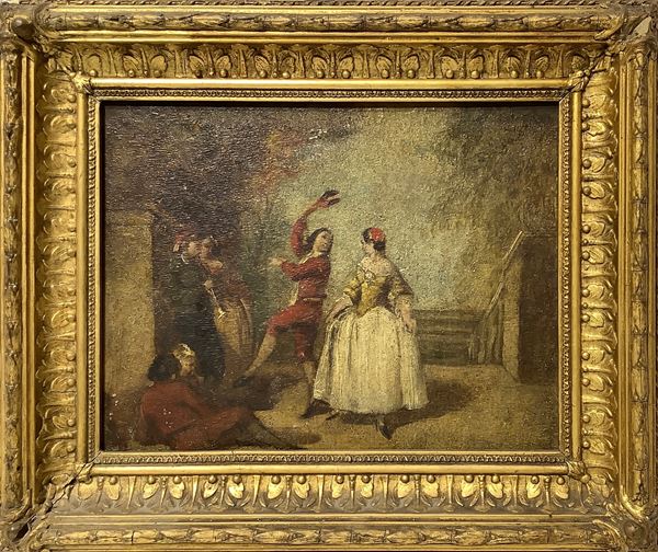 Scena di balli popolari con personaggi en plein air