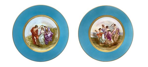 Chateau  de S.Cloud - Pair of wall plates with scenes from the classical world