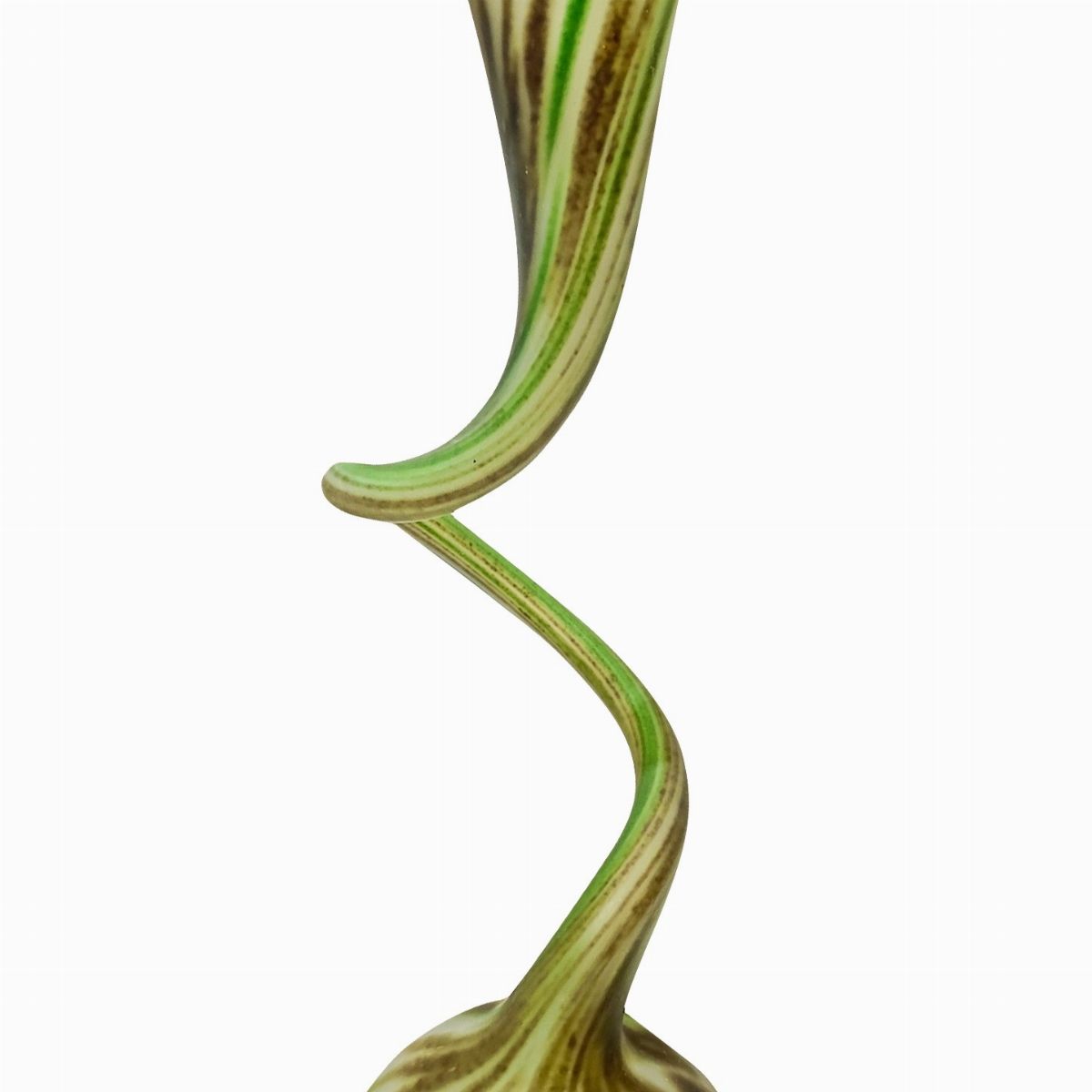 Vaso a spirale in vetro policromo, XX secolo