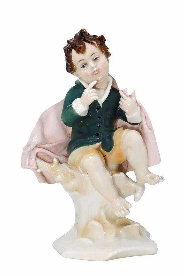 Ens Porzellan - Porcelain figurine depicting a seated child