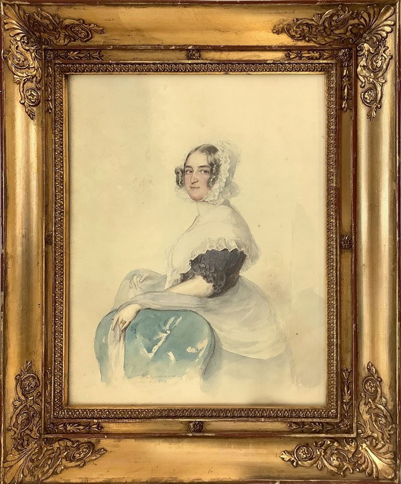 Rudolf Gaupmann - Dipinto Raffigurante "elegante Dame"